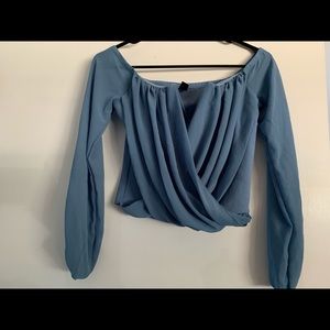 Baby blue crop top